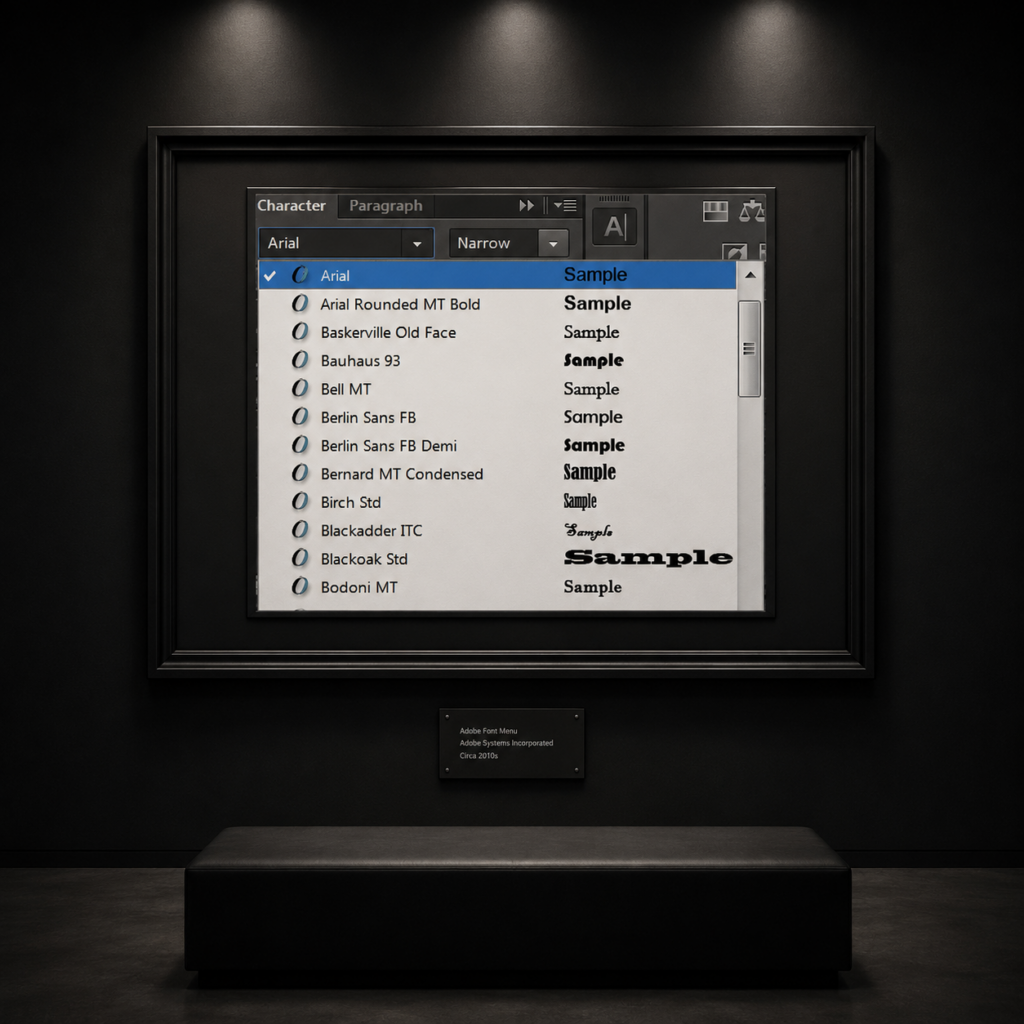 fonts sampling in adobe creative suite