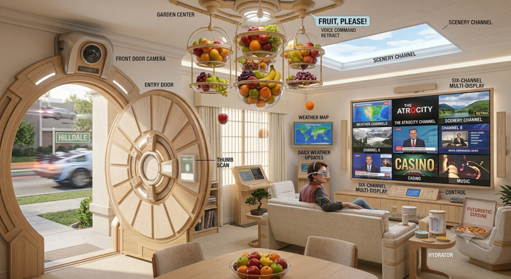 futuristic home with voice interface - Back to the future 2